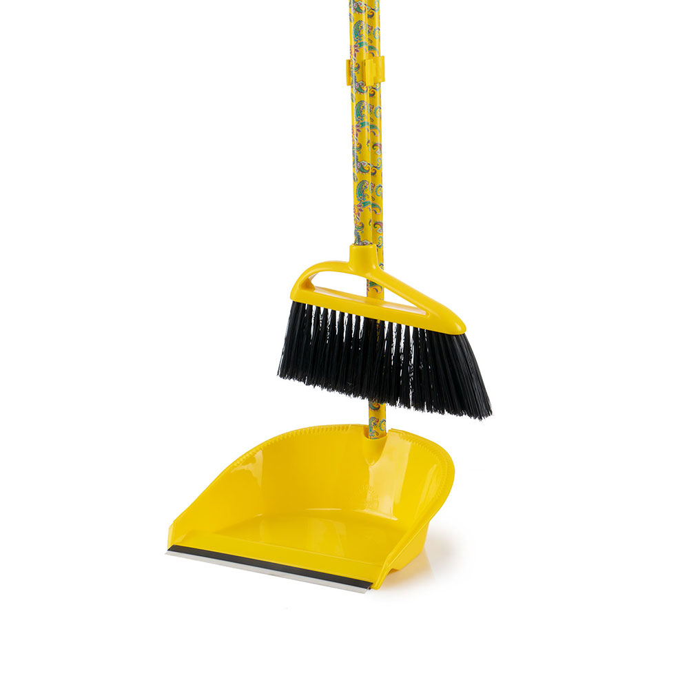 ست جاروب و خاک انداز دلتا فانتزی طرح زرد بته جقه